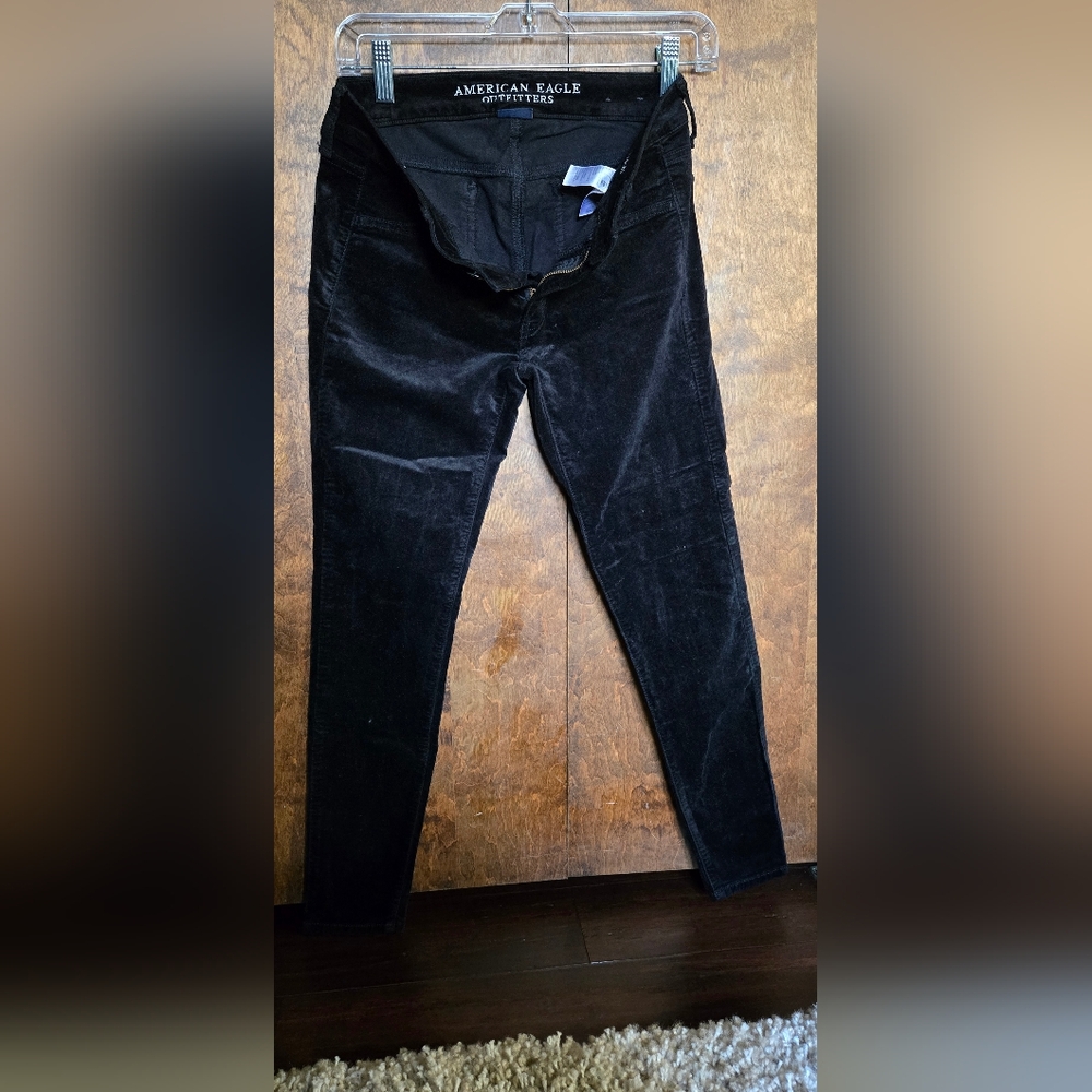 American Eagle Outfitters Black Velvet Super Stretch Pants
